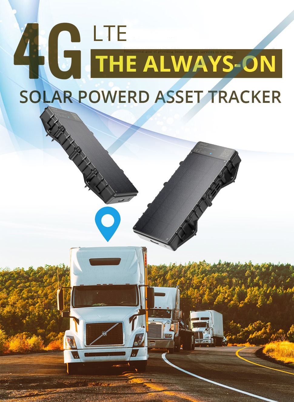 Solar GPS locator 4G med GPS/WIFI/BDS/LBS + 10000mAh batteri og IP67 beskyttelse