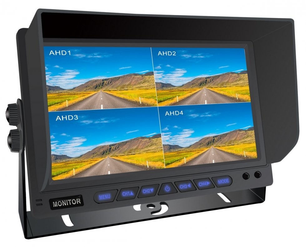 8CH hybrid 10" reverserende HD-skærm til bil eller maskine