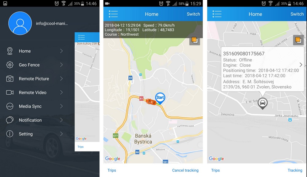 wifi bilkamera med gps - live tracking via app