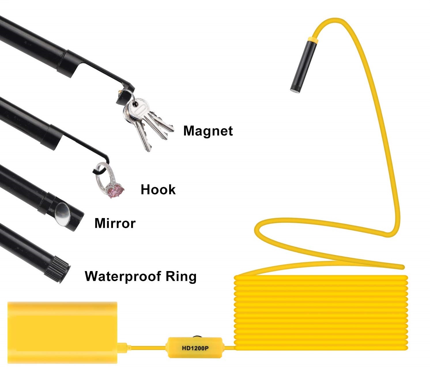 kraftfuldt borescope tilbehør