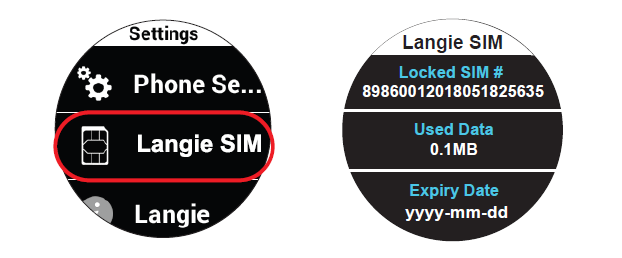 langie sim-kort