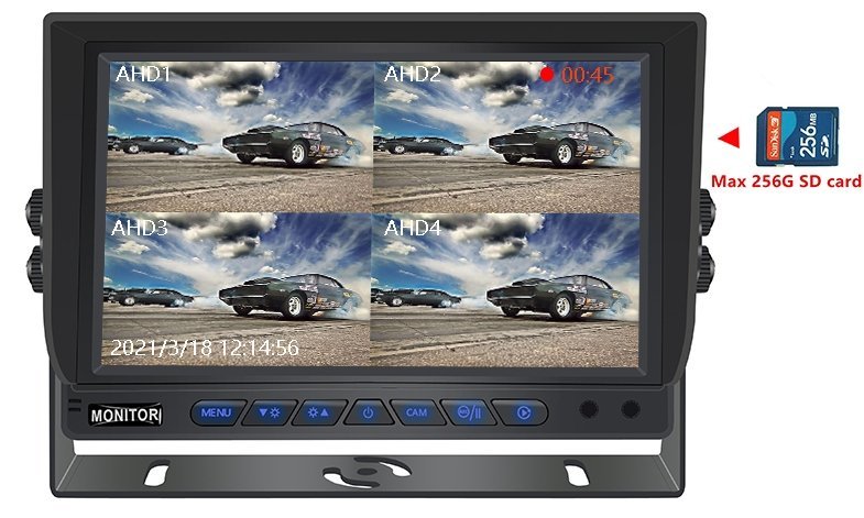 10 tommer bilskærm med understøtter 256GB sd-kort