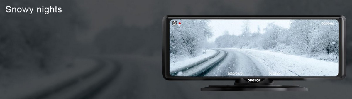 duovox v9 bedste bilkamera - snefald