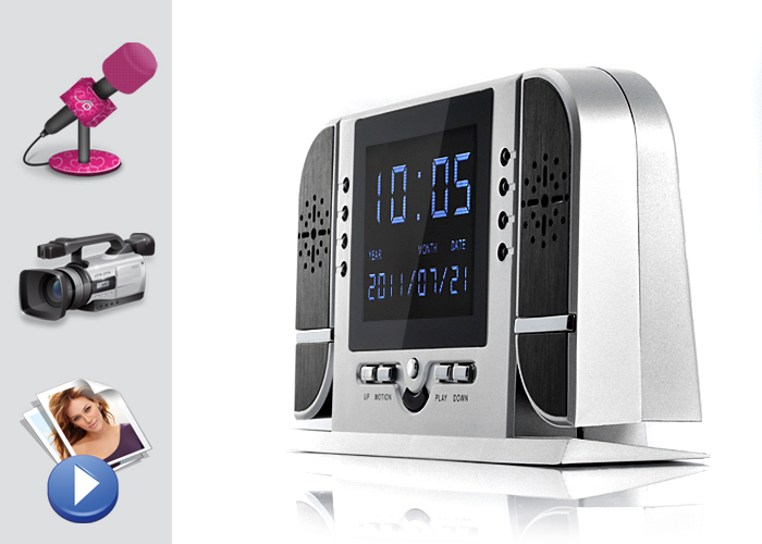 LCD vækkeur med kamera + bevægelsesdetektering + nat IR LED