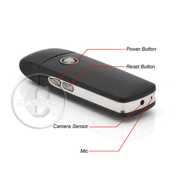 Spionkamera i en USB-nøgle med bevægelsesregistrering