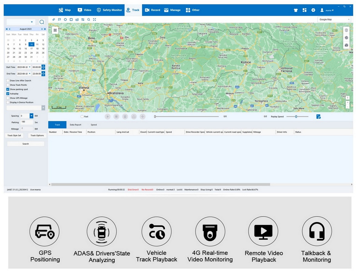 dvr til bilen - CMVS platform PROFIO X7